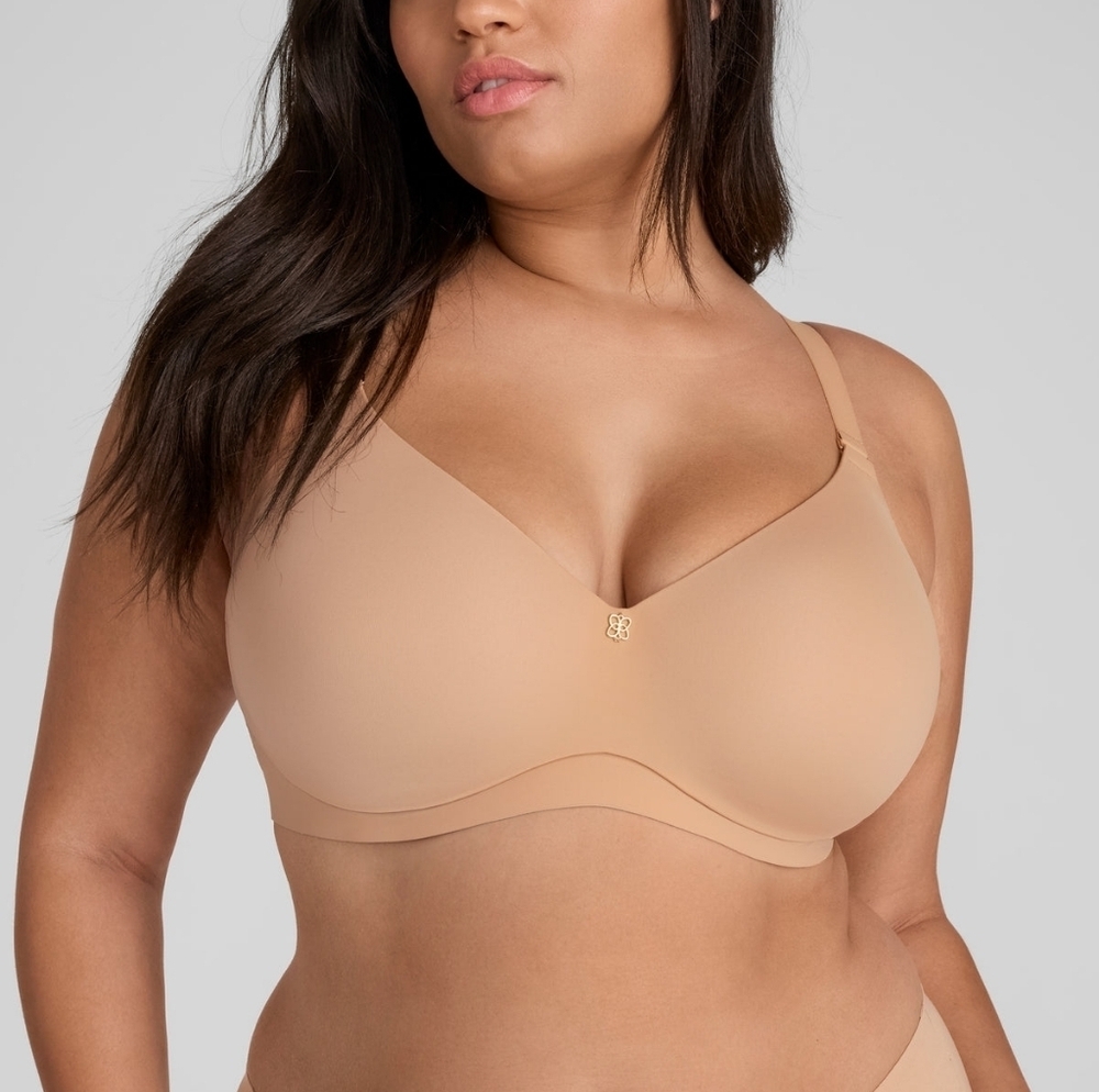 Honeylove Beige CloudEmbrace Wireless T-Shirt Bra In Sand Size 40DD